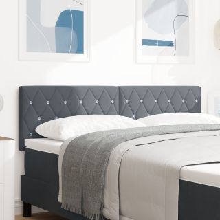 Peatoed Kristallnööbid Kootud Tumehall 160 cm Samet