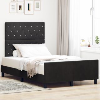 Must Sametist Voodi Raam 120x190 cm
