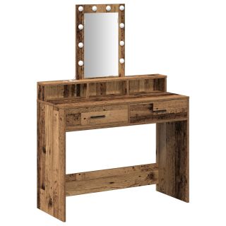 Tualettlaud LED Valgustega Vana Puit 100x41x140 cm