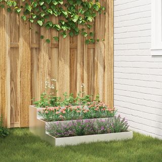 Aia taimede konteiner 3 tasandiga 90x90x35 cm Roostevaba teras