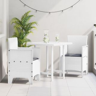 aia toolid patjadega 2 tk Valge Polü Rattan