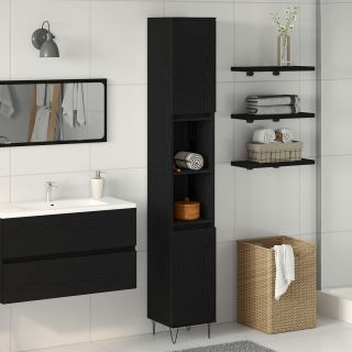 Vannitoa Kapp Must Tamme 30x30x190 cm Tehispuit