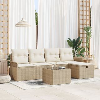 6-osaline Aia Sofa Komplekt Padjadega Beež Polü Rotang