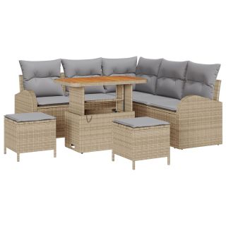 8-osaline aia diivanikomplekt padjadega beeži polü rattan akatsiaga,2-kohaline aia diivan padjadega beeži polü rattan,3-osaline aia söögilaudade komplekt padjadega beeži polü rattan akatsiaga