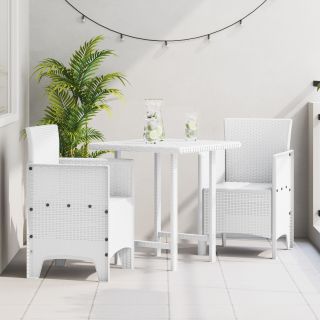 Aiamööbel 2 tk Valge Polü Rattan