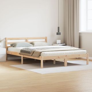 Voodi raam peatoega 160x210 cm Kõva puidust männipuit