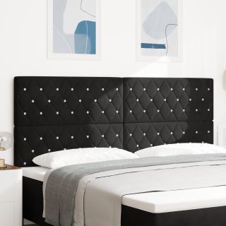 Voodipeat Kristallnuppudega Tufted Must 200 cm Samet