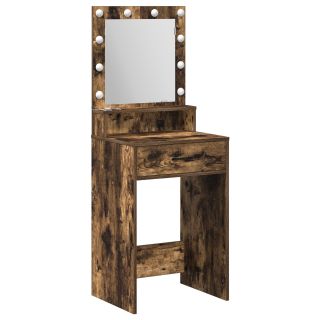 Tualettlaud LED Valgustitega, Suitsetatud Tamme, 50x41x135 cm