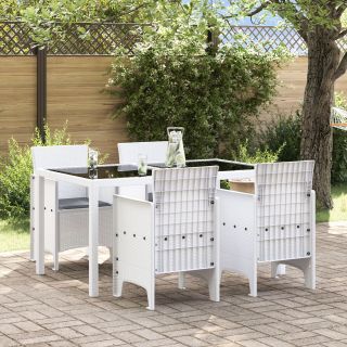Aia Toolid Padjaga 4 tk Valge Polü Rattan