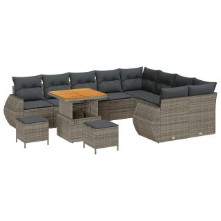 12-osaline aia diivanikomplekt padjadega Hall polü rattan akatsiast,3-osaline aia söögikomplekt padjadega Hall polü rattan akatsiast