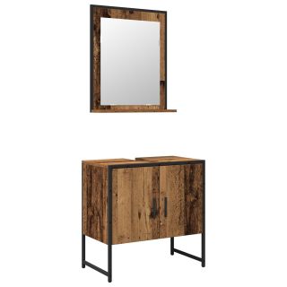 2-osaline vannitoa kapikomplekt, vanade puidust, ehitatud puidust