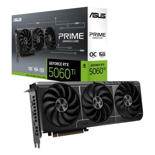 Graphics Card|ASUS|NVIDIA GeForce RTX 5060 Ti|16 GB|GDDR7|128 bit|PCIE 5.0 16x|Triple slot Fansink|1xHDMI|3xDisplayPort|PRIME-RTX5060TI-O16G