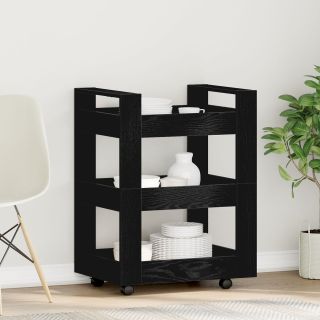 Köögitrolley Must tamm 60x45x80 cm Tehispuit