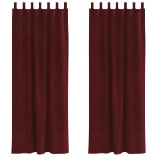 Mustad pimendavad kardinad riputuslingidega 2 tk Burgundiapunane samet