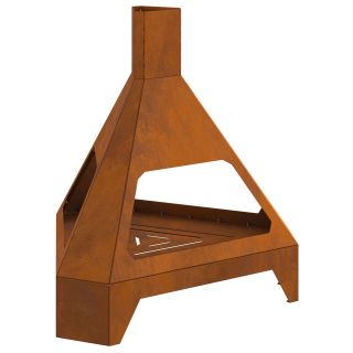 Tulease koos korstnaga 50x43x52 cm Ilmastikukindel teras