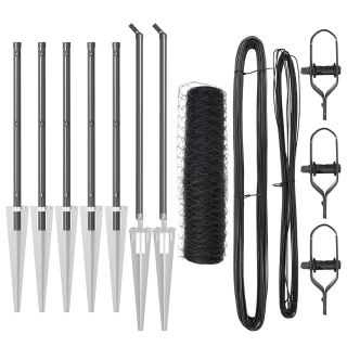 Hekifilter Hall 0.6x10 m Teras,Piirdepostid koos Spike 7 tk Ø32 mm 80 cm Tsinkteras