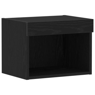 Seina kapp LED valgustusega Must tammes 40x30x30 cm