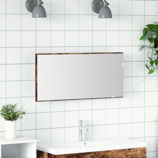 Vannitoa Peegelkapp LED Valgusega Suitsetatud Tamme 80x37 cm