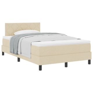 Hüppelett voodi madratsiga Kreemi 120x190 cm Kangas
