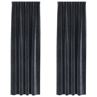 Mustad Kardinad Ülemise Lindi Kaupa 2 tk Tumedat Halli Velvetit