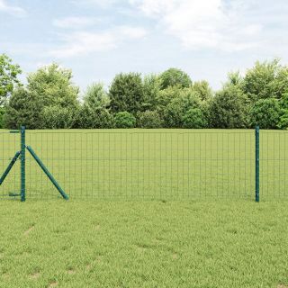 Euro Aiapiire koos 7 posti 0.6x10 m Galvaniseeritud Teras Roheline