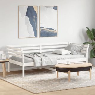 päevavoodi ilma madratsita, valge, 90 x 200 cm, männipuit
