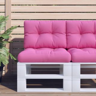 Подушка на сиденье из европоддона, розовая, 60 x 40 x 12 см, ткань