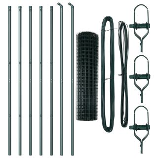 Euro Aed koos 7 Postiga 1x10 m Galvaniseeritud Teras Roheline