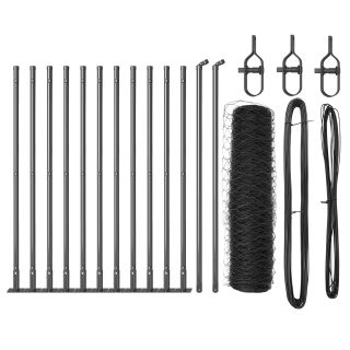 kuusnurkne aed Hall 0.4x25 m Teras,aiapostid aluspinkide 13 tk Ø32mm 50cm galvaniseeritud teras