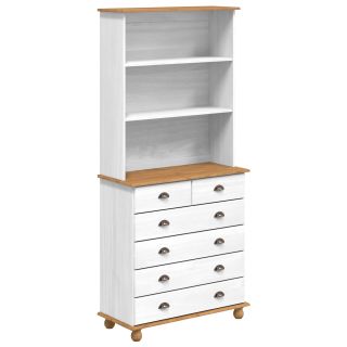 Hutch “ASKIM” Valge 91x40x199.5 cm Täispuit männi