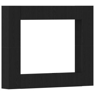 8-osaline seinale kinnitatav TV kapisett mustast tehispuidust,must tamme TV alus 80x30x30 cm tehispuidust,seinale kinnitatavad TV kapid - 2 tk must tamme, 30.5x30x90 cm, valmistatud tehispuidust