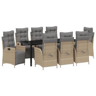 9-osaline Aia Söögikomplekt Beež Polü Rattan