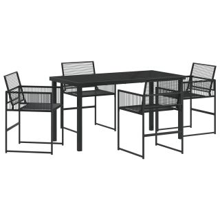 5-osaline Aiaga Söögikomplekt Must Polü Rattan