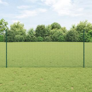 kokkuvolditud traadiga tara koos 11 U-postiga Roheline 1,2x25 m teras
