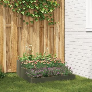Aedade taimede kast 3-kihiline 90x90x35 cm Oliivroheline Teras