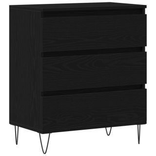 Sahtlitega Kapp Must Tamme 60x35x70 cm Töödeldud Puit