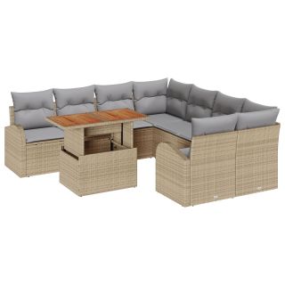 9-osaline aiadiivanite komplekt padjadega beež polü rattan,2-kohaline aiadiivan salviga ja padjadega beež polü rattan