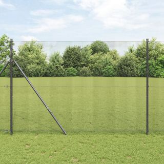 keevitatud traadi aed 7 postiga, hall 1.5x10 m terasest