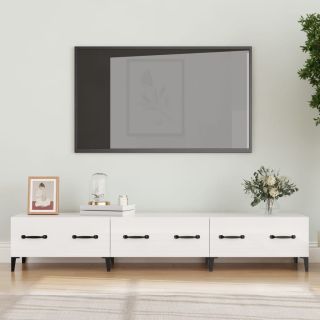 telerikapp, kõrgläikega valge, 150 x 34,5 x 30 cm, tehispuit