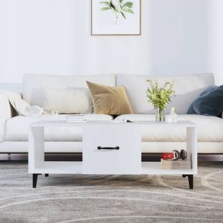 kohvilaud, valge, 102 x 50 x 40 cm, tehispuit