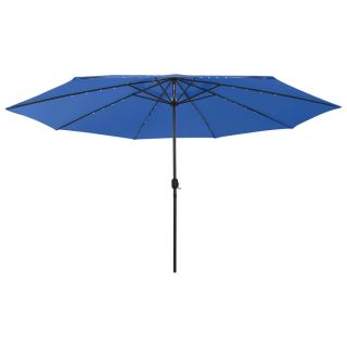 aia päikesevari LED-tuledega, 400 cm, taevasinine