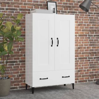 kõrge kapp, kõrgläikega valge, 70 x 31 x 115 cm, tehispuit