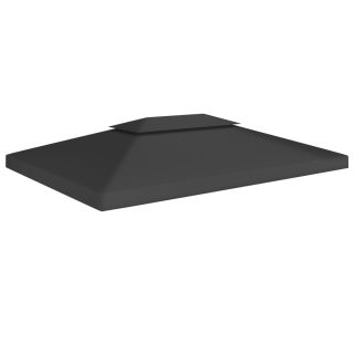 kahekordne varjualuse katus 310 g/m² 4 x 3 m, must