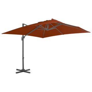 konsooldisainiga aia päikesevari alumiinium terrakota 300x300cm