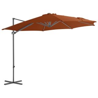 konsooldisainiga aia päikesevari, teraspost, terrakota 300 cm