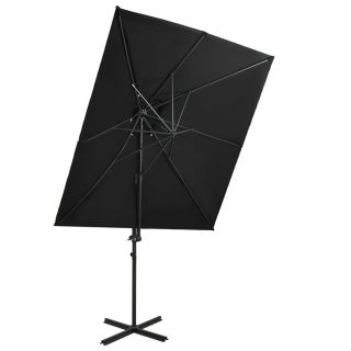 konsooldisainiga päikesevari topelt katus 250x250 cm must