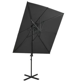 konsooldisainiga päikesevari topelt katus 250x250 cm antratsiit