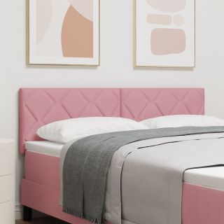 Voodipeats Diamantruutude disain Roosa 140 cm Velvet