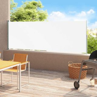 lahtitõmmatav terrassi külgsein, 220 x 500 cm, kreemjas