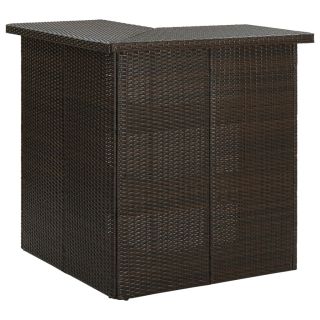 Угловой барный стол, коричневый, 100 x 50 x 105 см, полиротанг